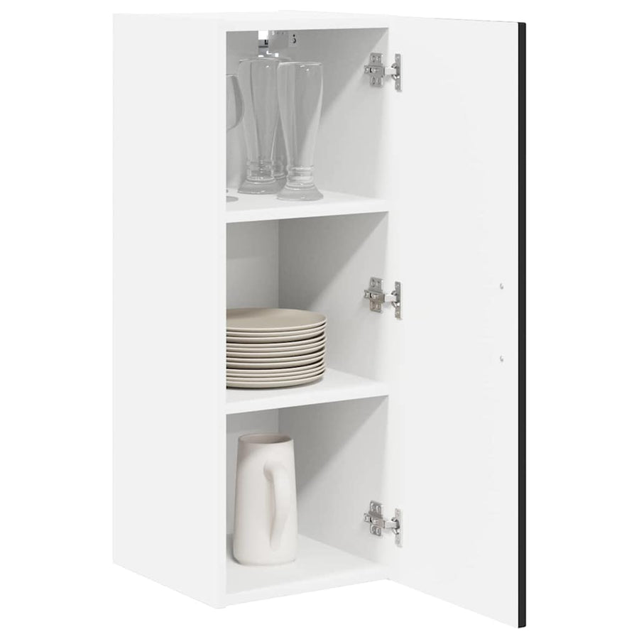 Keukenkast aan de muur 2 pcs Zwart 30 x 31 x 80 cm Bewerkt hout