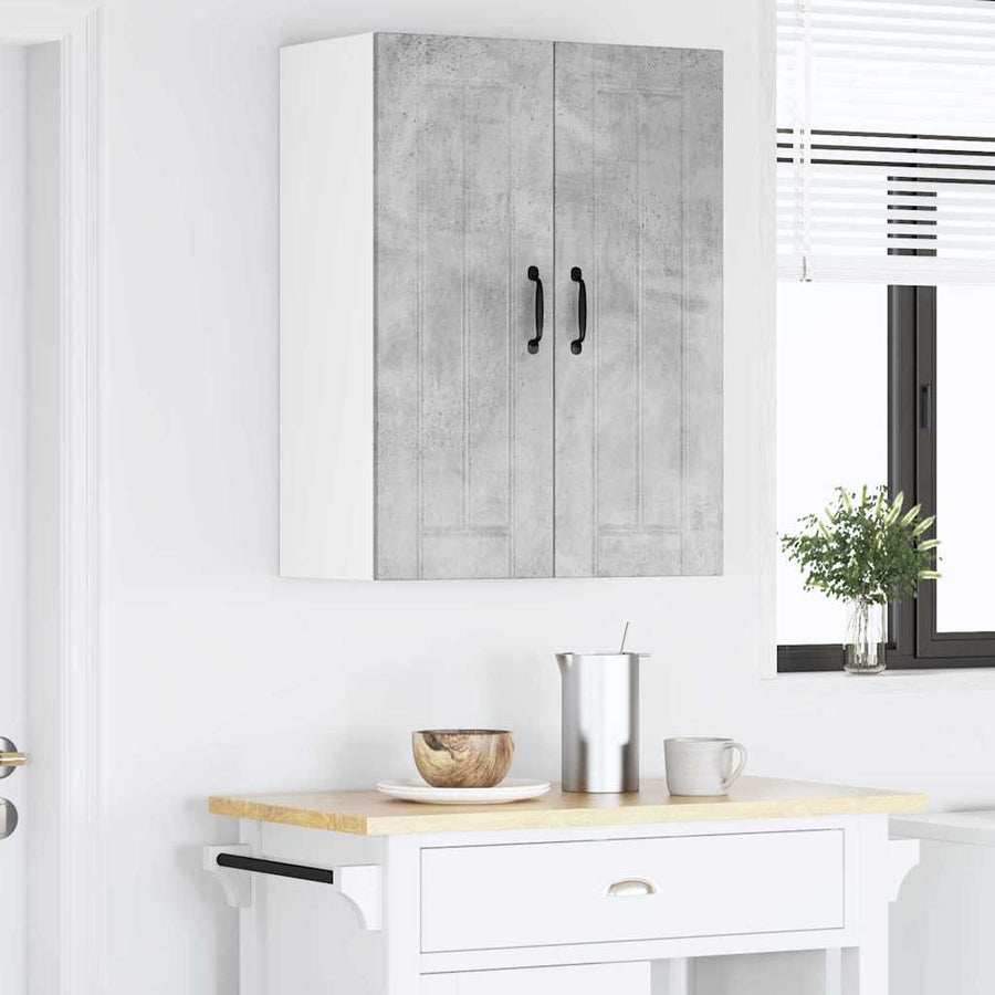 Keukenkast aan de muur 2 pcs Beton Grijs 30 x 31 x 80 cm