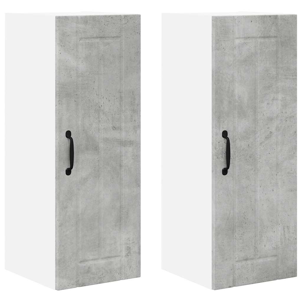 Keukenkast aan de muur 2 pcs Beton Grijs 30 x 31 x 80 cm