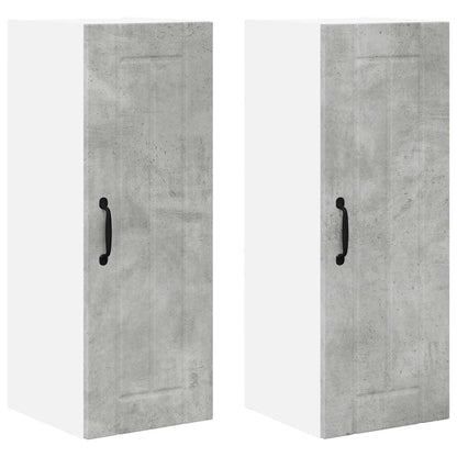 Keukenkast aan de muur 2 pcs Beton Grijs 30 x 31 x 80 cm