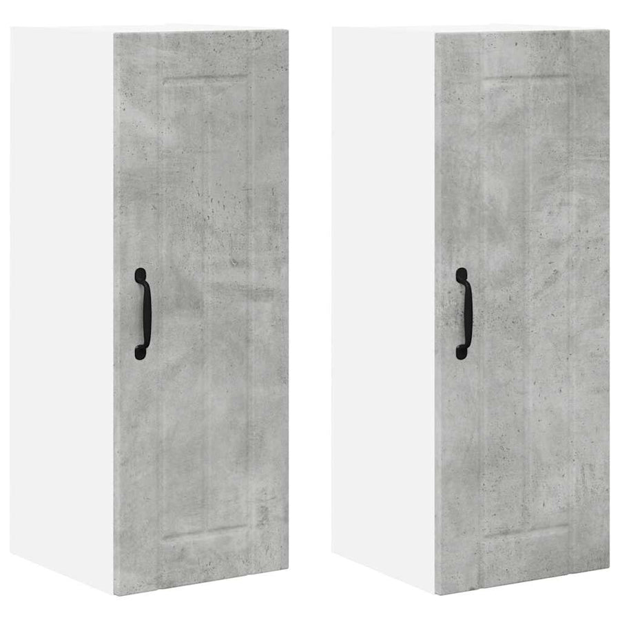 Keukenkast aan de muur 2 pcs Beton Grijs 30 x 31 x 80 cm