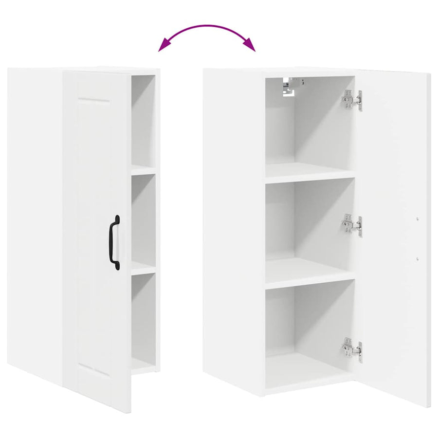 Keukenkast aan de muur met plank Hoogglans wit 30 x 31 x 80 cm