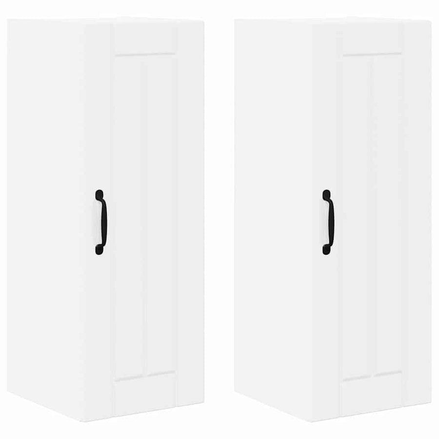 Keukenkast aan de muur 2 pcs Hoogglans wit 30 x 31 x 80 cm