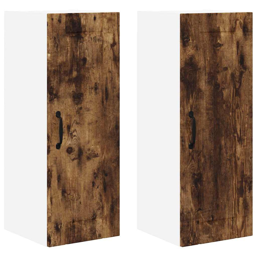 Keukenkast aan de muur 2 pcs Gerookt eiken 30 x 31 x 80 cm