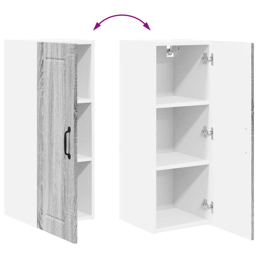 Keukenkast aan de muur met plank Grijs Sonoma 30 x 31 x 80 cm