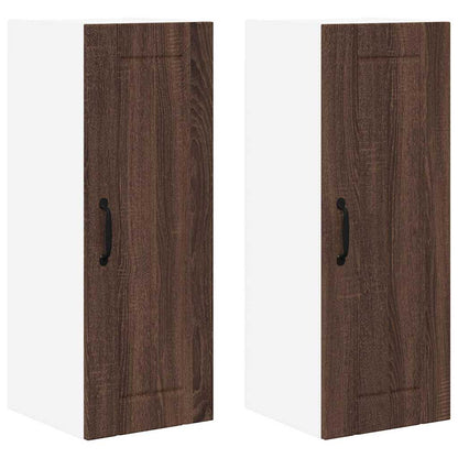 Keukenkast aan de muur 2 pcs Bruin Eiken 30 x 31 x 80 cm