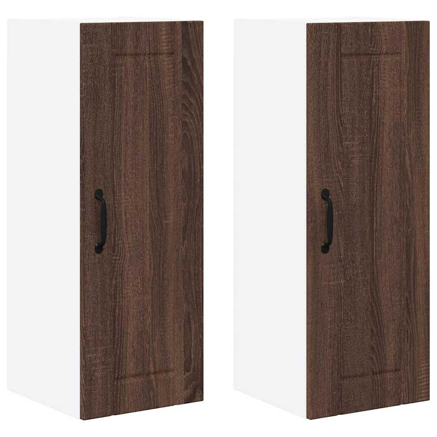 Keukenkast aan de muur 2 pcs Bruin Eiken 30 x 31 x 80 cm