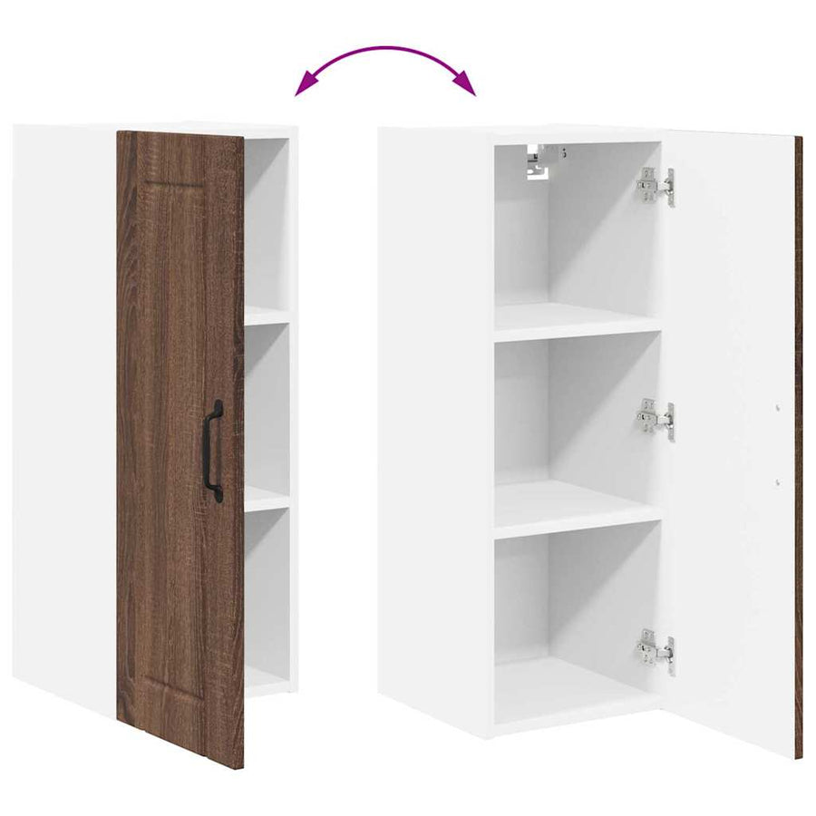 Keukenkast aan de muur 2 pcs Bruin Eiken 30 x 31 x 80 cm