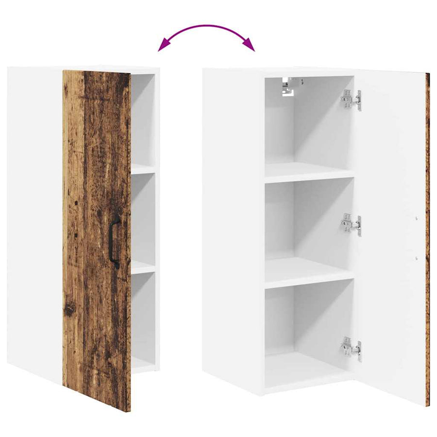 Keukenkast aan de muur Oud Hout 30 x 31 x 80 cm Bewerkt hout