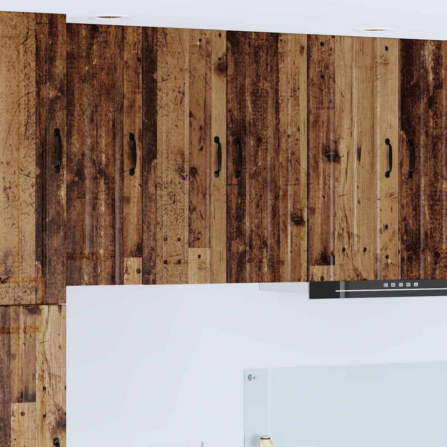 Keukenkast aan de muur met plank 2 pcs Oud Hout 30 x 31 x 80 cm