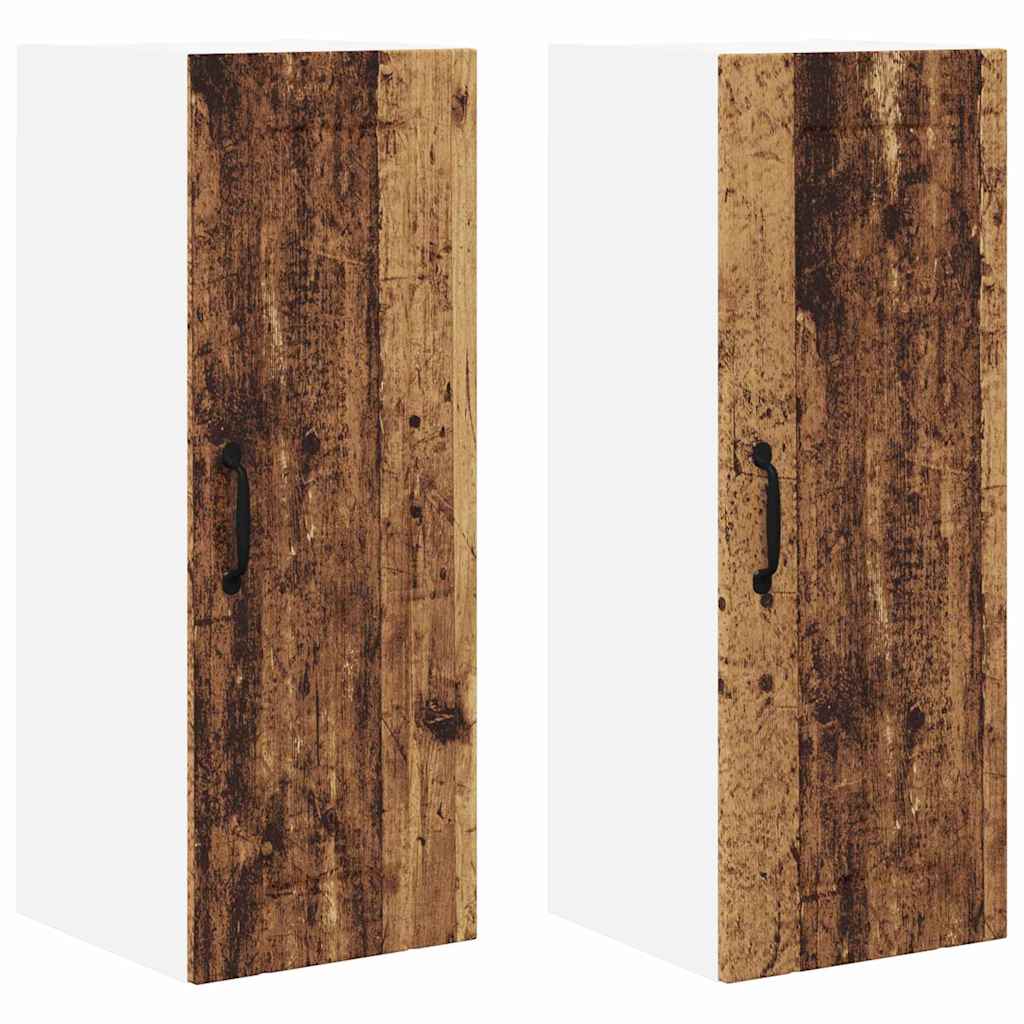 Keukenkast aan de muur met plank 2 pcs Oud Hout 30 x 31 x 80 cm