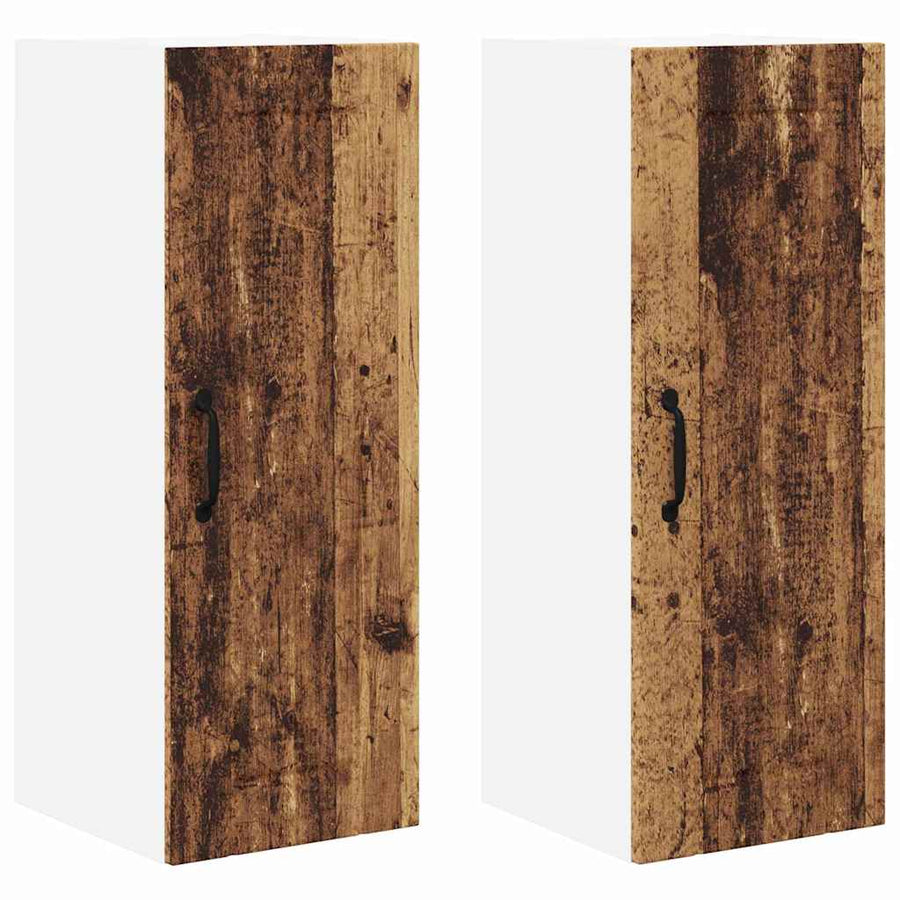 Keukenkast aan de muur met plank 2 pcs Oud Hout 30 x 31 x 80 cm