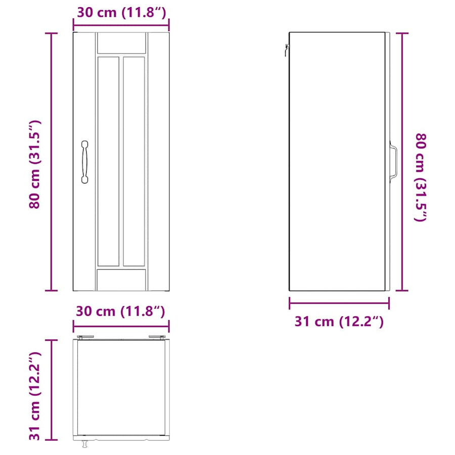 Keukenkast aan de muur 2 pcs Artisan Eiken 30 x 31 x 80 cm