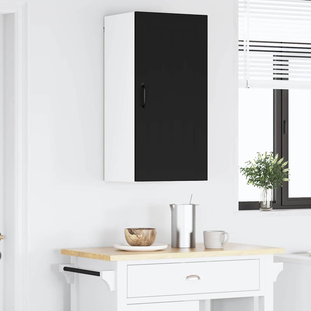 Keukenkast aan de muur Zwart 40 x 31 x 80 cm Bewerkt hout