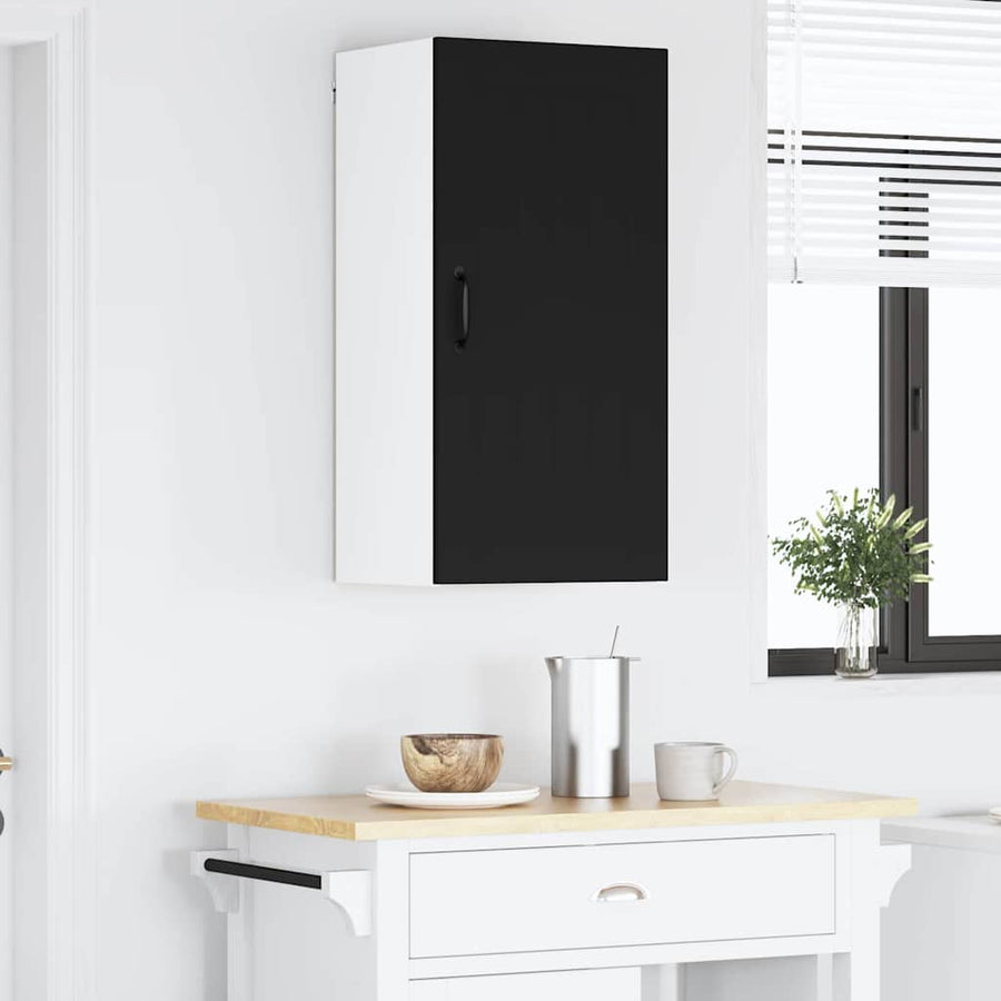 Keukenkast aan de muur Zwart 40 x 31 x 80 cm Bewerkt hout