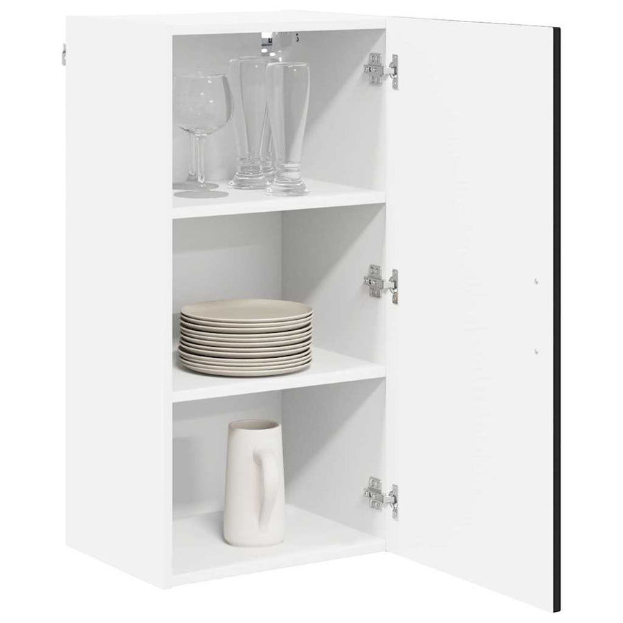 Keukenkast aan de muur Zwart 40 x 31 x 80 cm Bewerkt hout