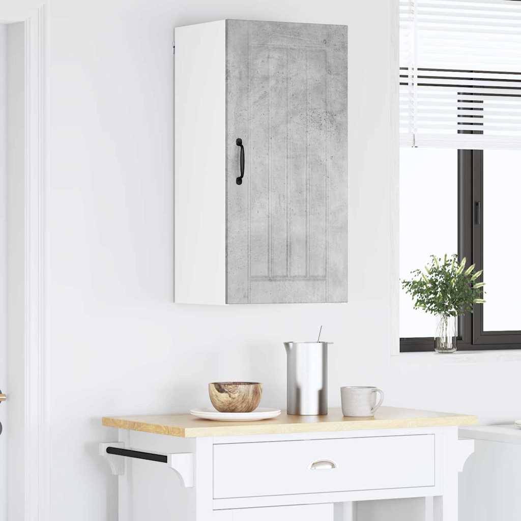 Keukenkast aan de muur Beton Grijs 40 x 31 x 80 cm Bewerkt hout
