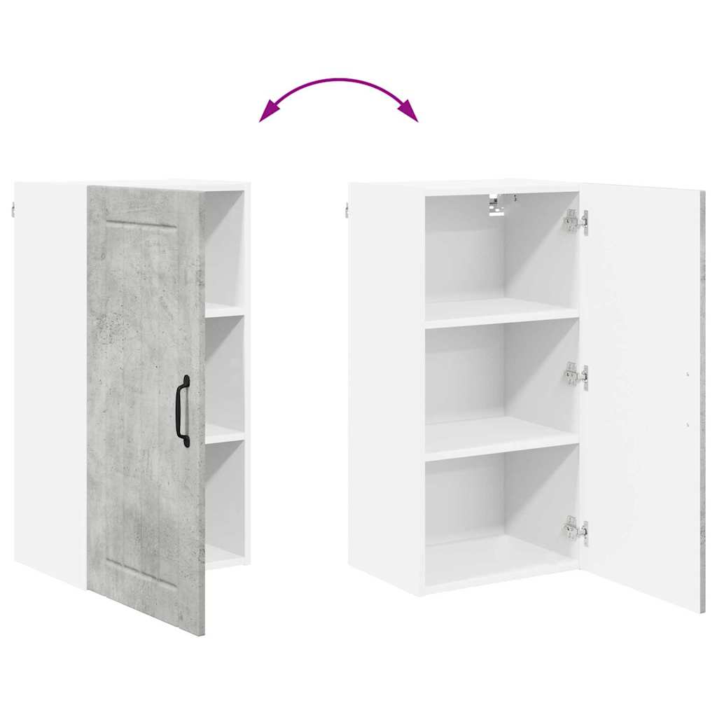 Keukenkast aan de muur Beton Grijs 40 x 31 x 80 cm Bewerkt hout