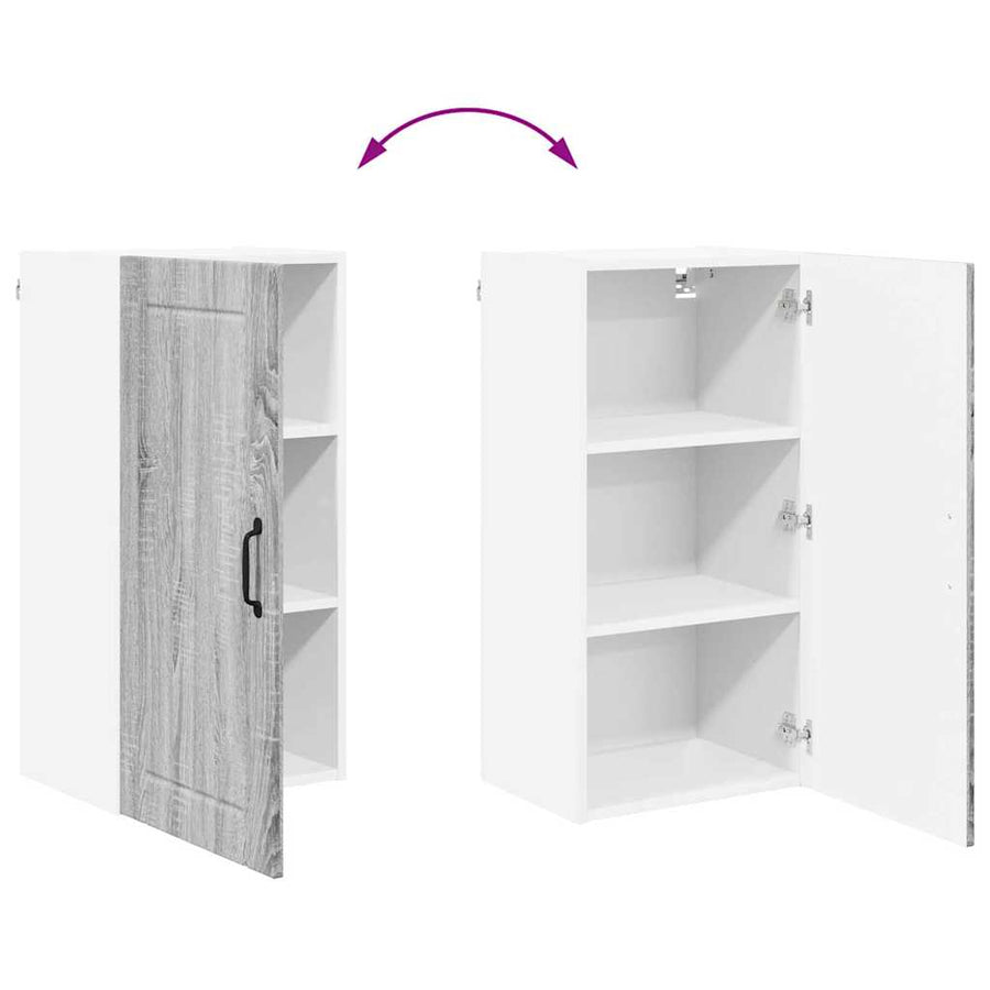 Keukenkast aan de muur met plank Grijs Sonoma 40 x 31 x 80 cm