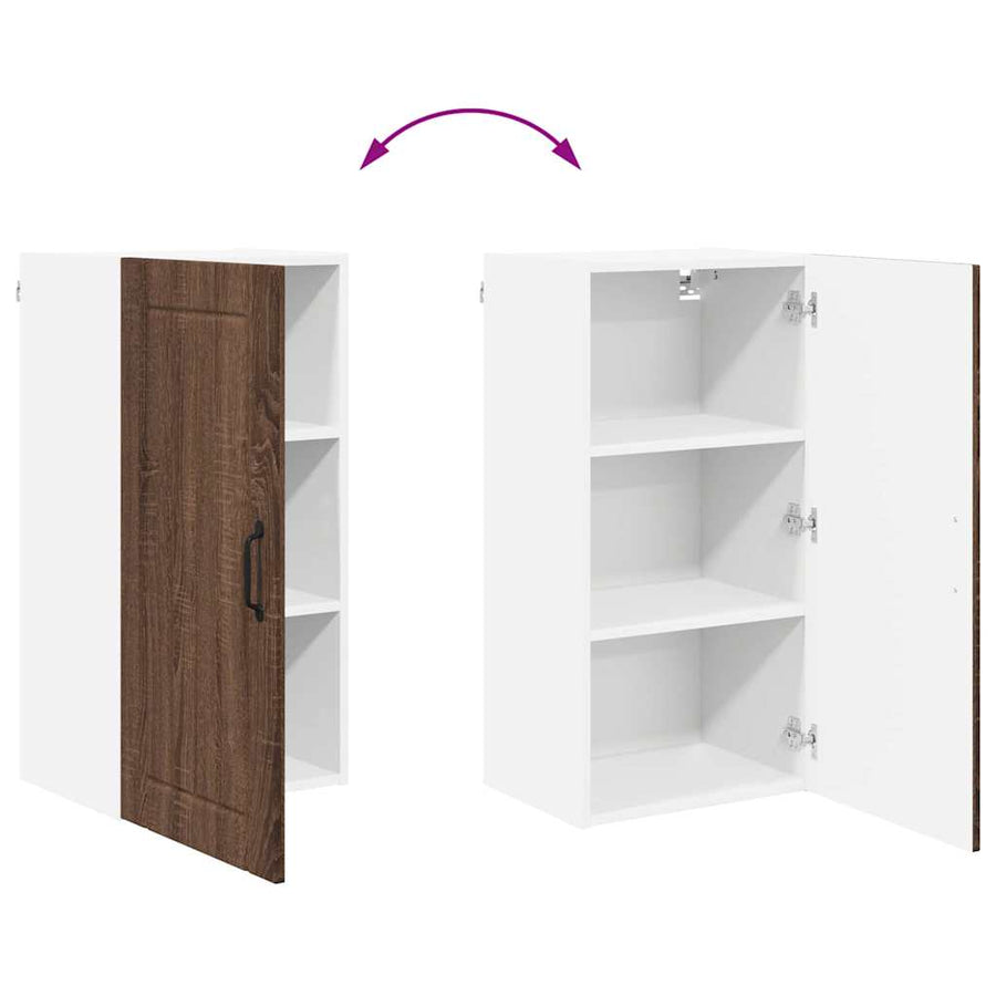 Keukenkast aan de muur Bruin Eiken 40 x 31 x 80 cm Bewerkt hout