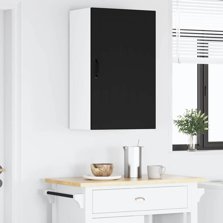 Keukenkast aan de muur Zwart 50 x 31 x 80 cm Bewerkt hout