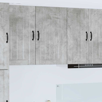 Keukenkast aan de muur Beton Grijs 50 x 31 x 80 cm Bewerkt hout
