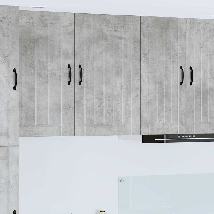 Keukenkast aan de muur Beton Grijs 50 x 31 x 80 cm Bewerkt hout
