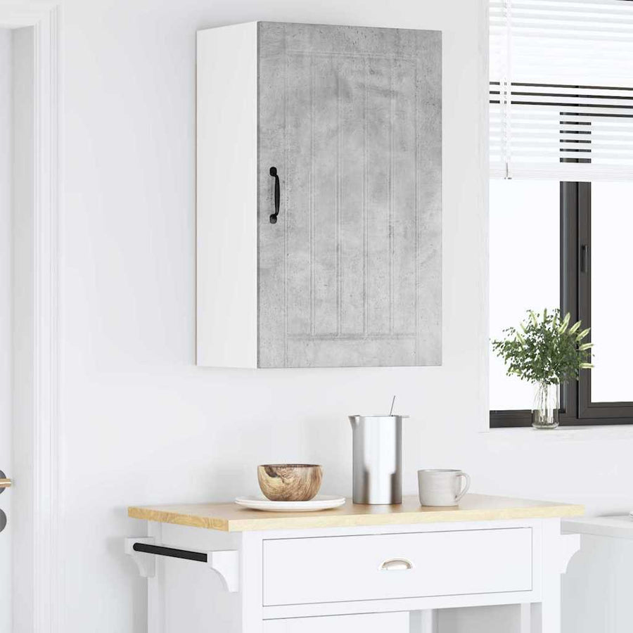 Keukenkast aan de muur Beton Grijs 50 x 31 x 80 cm Bewerkt hout