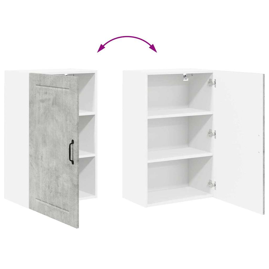 Keukenkast aan de muur Beton Grijs 50 x 31 x 80 cm Bewerkt hout