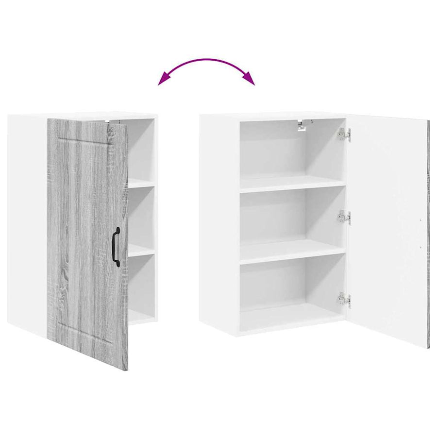 Keukenkast aan de muur met plank Grijs Sonoma 50 x 31 x 80 cm