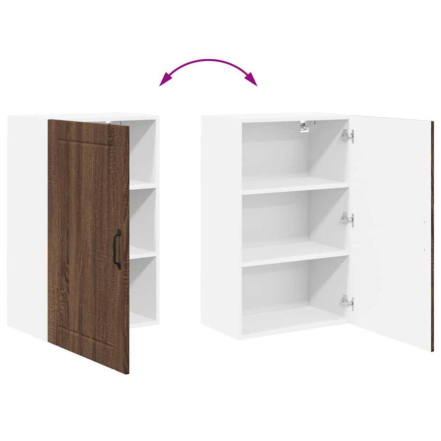 Keukenkast aan de muur Bruin Eiken 50 x 31 x 80 cm Bewerkt hout