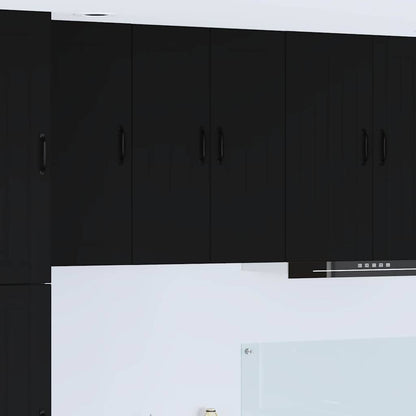 Keukenkast aan de muur Zwart 60 x 31 x 80 cm Bewerkt hout