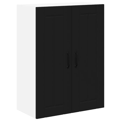 Keukenkast aan de muur Zwart 60 x 31 x 80 cm Bewerkt hout