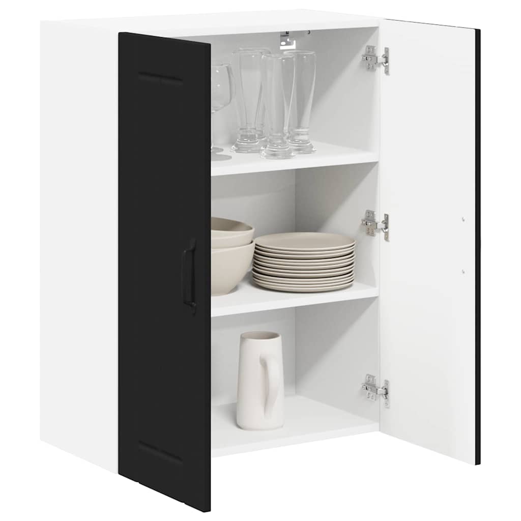 Keukenkast aan de muur Zwart 60 x 31 x 80 cm Bewerkt hout