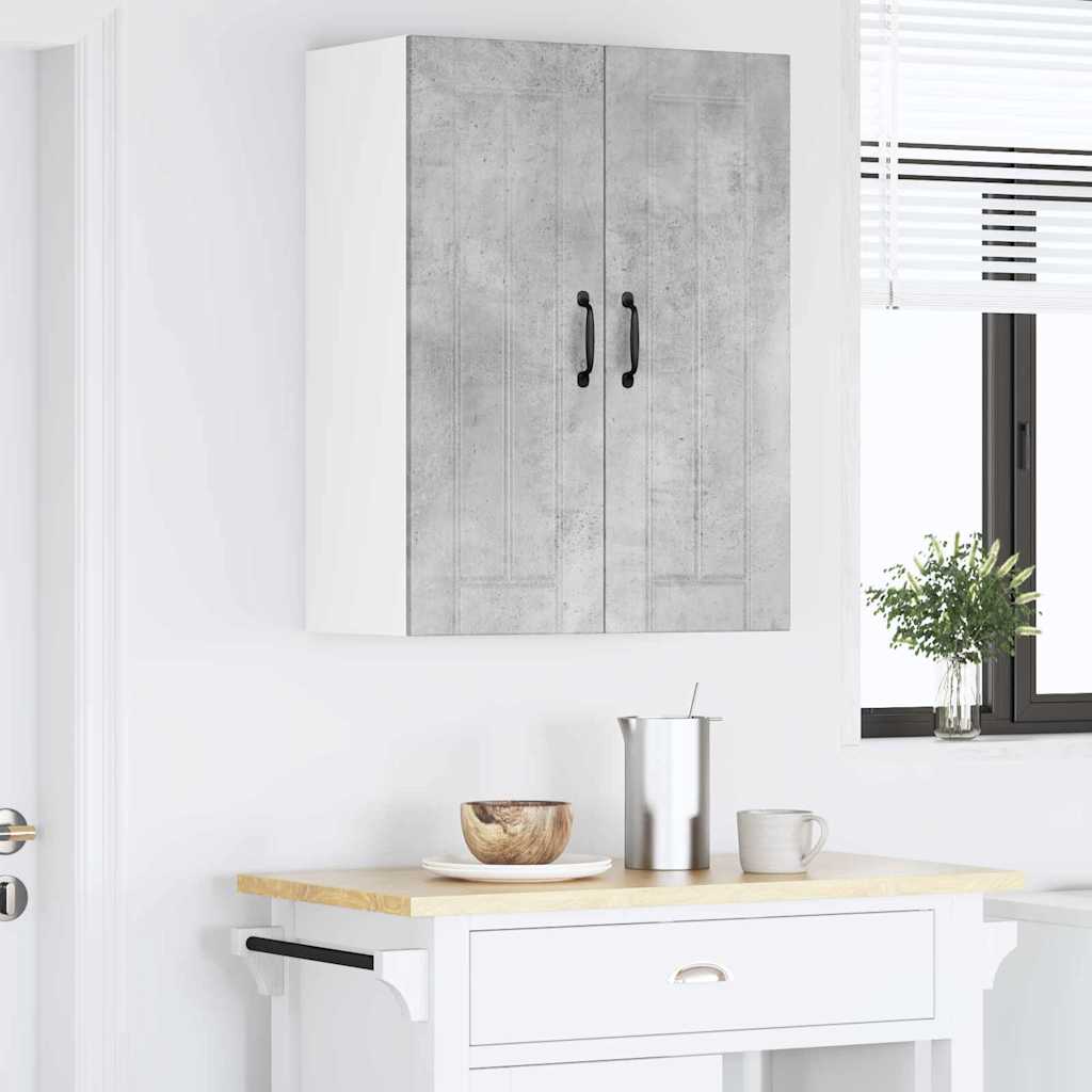 Keukenkast aan de muur Beton Grijs 60 x 31 x 80 cm Bewerkt hout