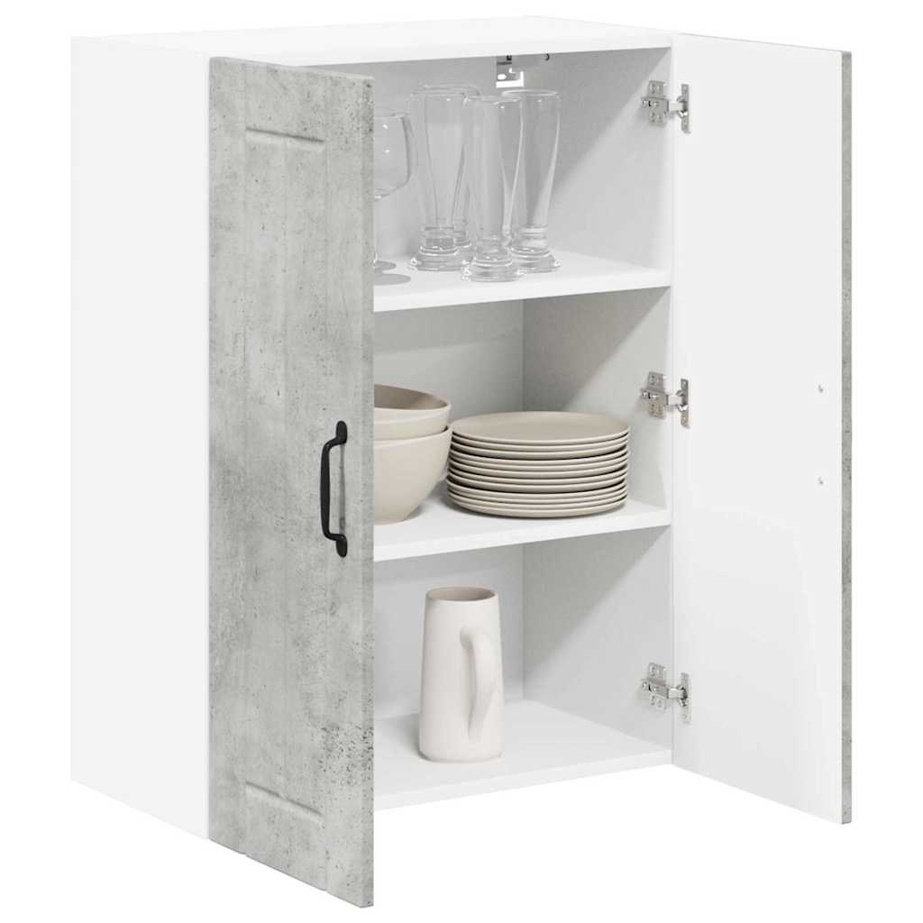 Keukenkast aan de muur Beton Grijs 60 x 31 x 80 cm Bewerkt hout