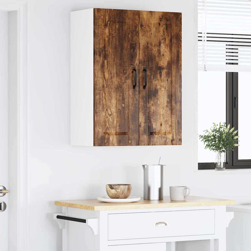 Keukenkast aan de muur met plank Gerookt eiken 60 x 31 x 80 cm