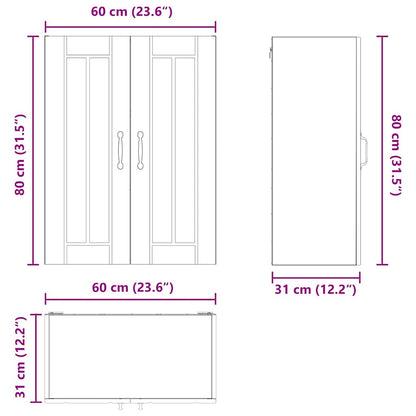 Keukenkast aan de muur met plank Grijs Sonoma 60 x 31 x 80 cm