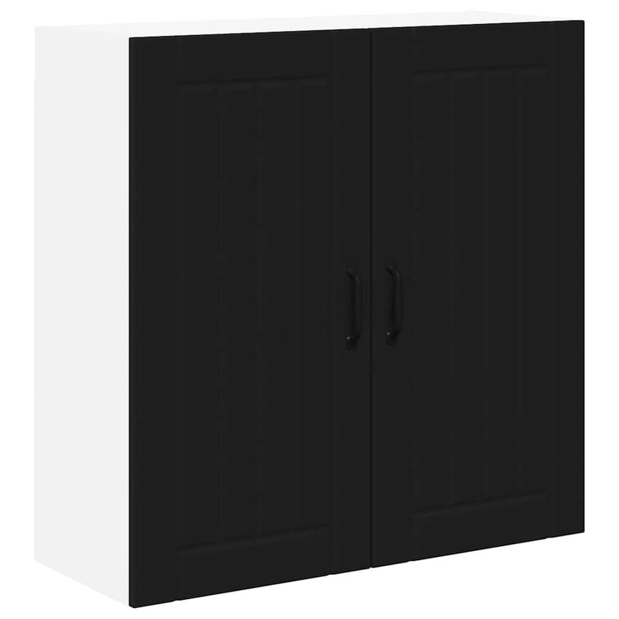 Keukenkast aan de muur Zwart 80 x 31 x 80 cm Bewerkt hout