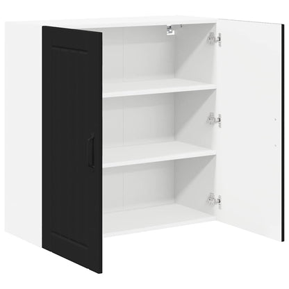Keukenkast aan de muur Zwart 80 x 31 x 80 cm Bewerkt hout