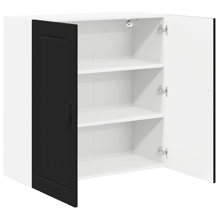 Keukenkast aan de muur Zwart 80 x 31 x 80 cm Bewerkt hout