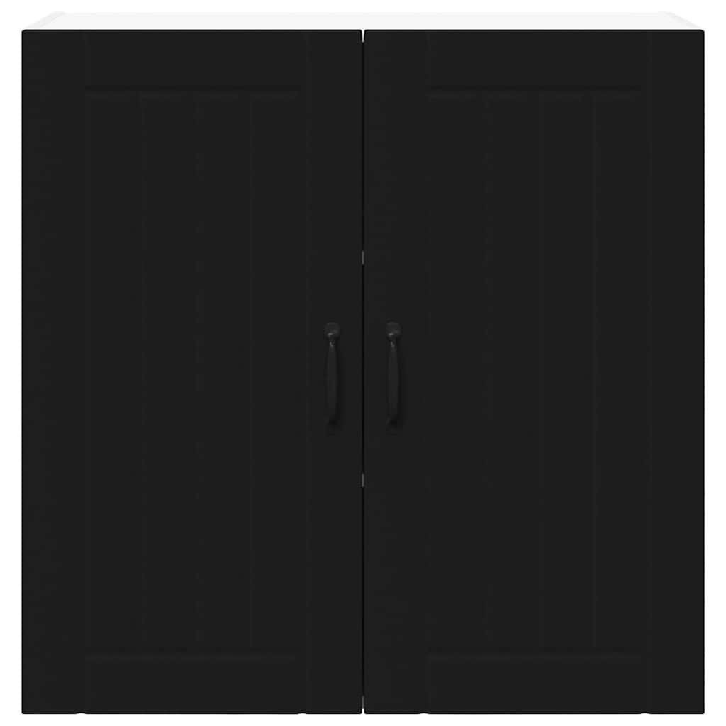 Keukenkast aan de muur Zwart 80 x 31 x 80 cm Bewerkt hout