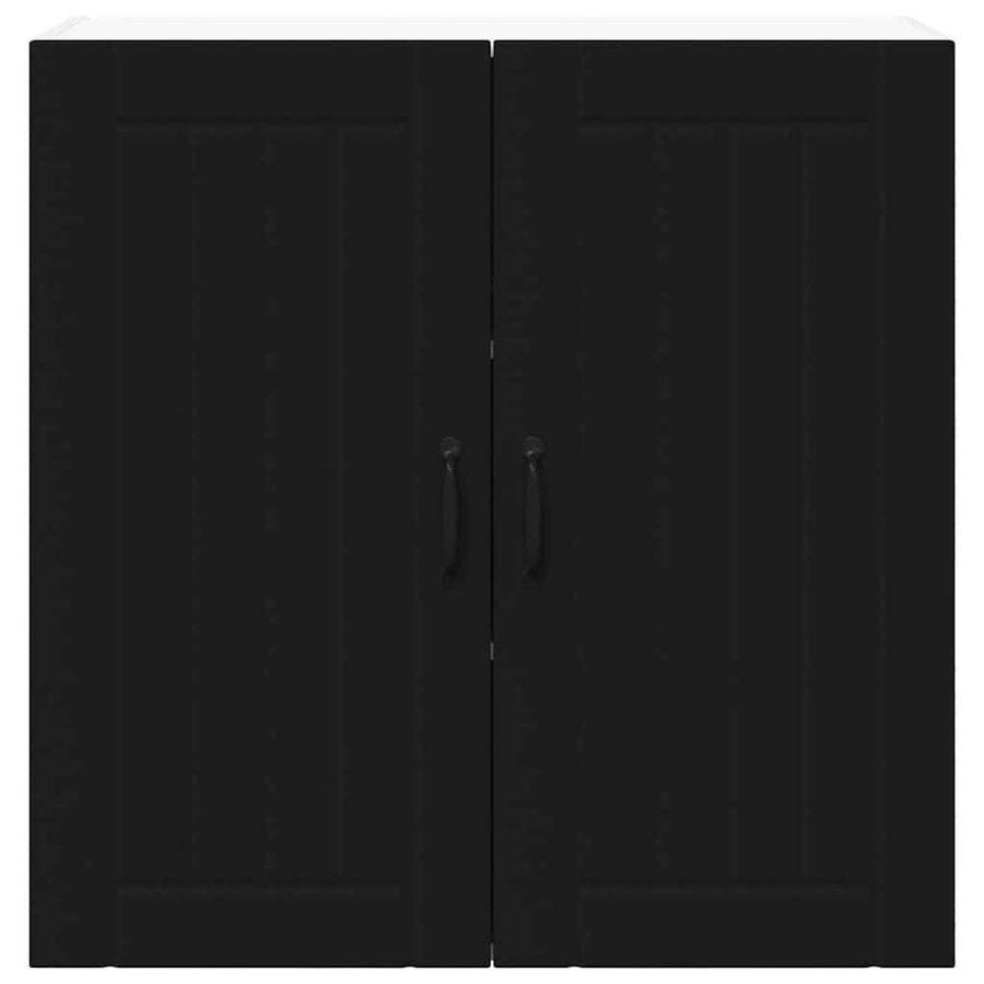 Keukenkast aan de muur Zwart 80 x 31 x 80 cm Bewerkt hout