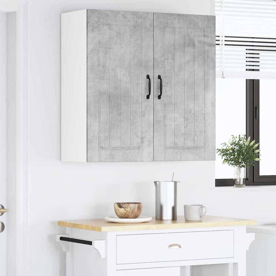 Keukenkast aan de muur Beton Grijs 80 x 31 x 80 cm Bewerkt hout