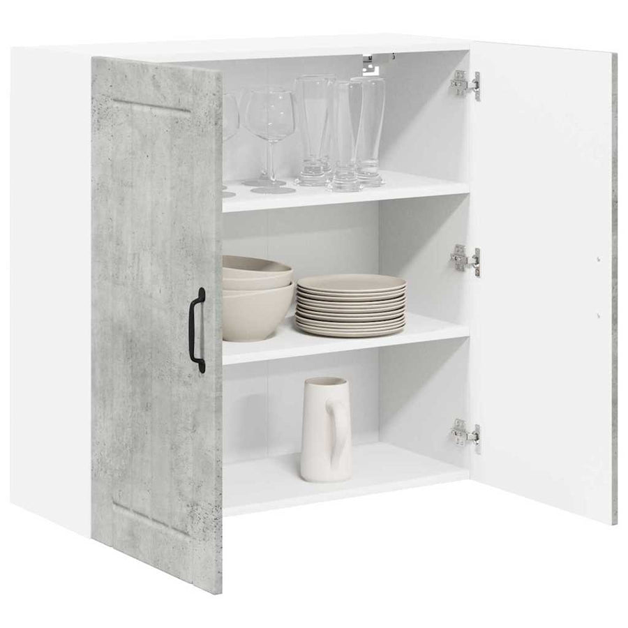 Keukenkast aan de muur Beton Grijs 80 x 31 x 80 cm Bewerkt hout