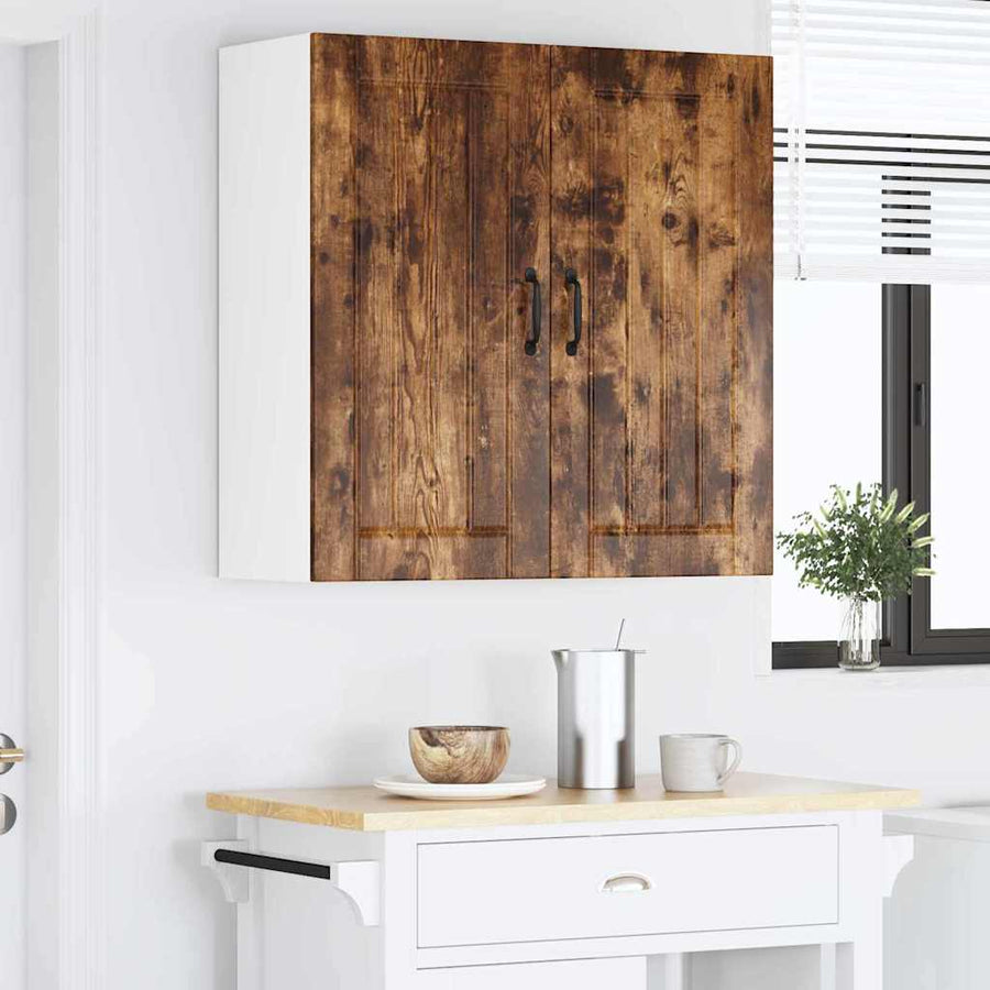 Keukenkast aan de muur met plank Gerookt eiken 80 x 31 x 80 cm