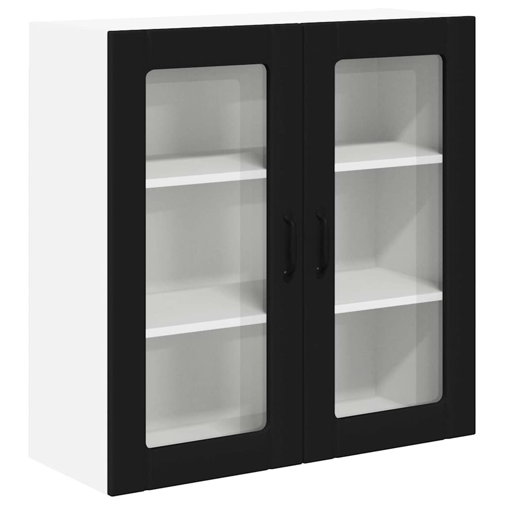 Keukenkast aan de muur Zwart 80 x 31 x 80 cm Bewerkt hout