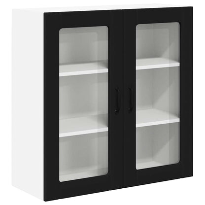 Keukenkast aan de muur Zwart 80 x 31 x 80 cm Bewerkt hout