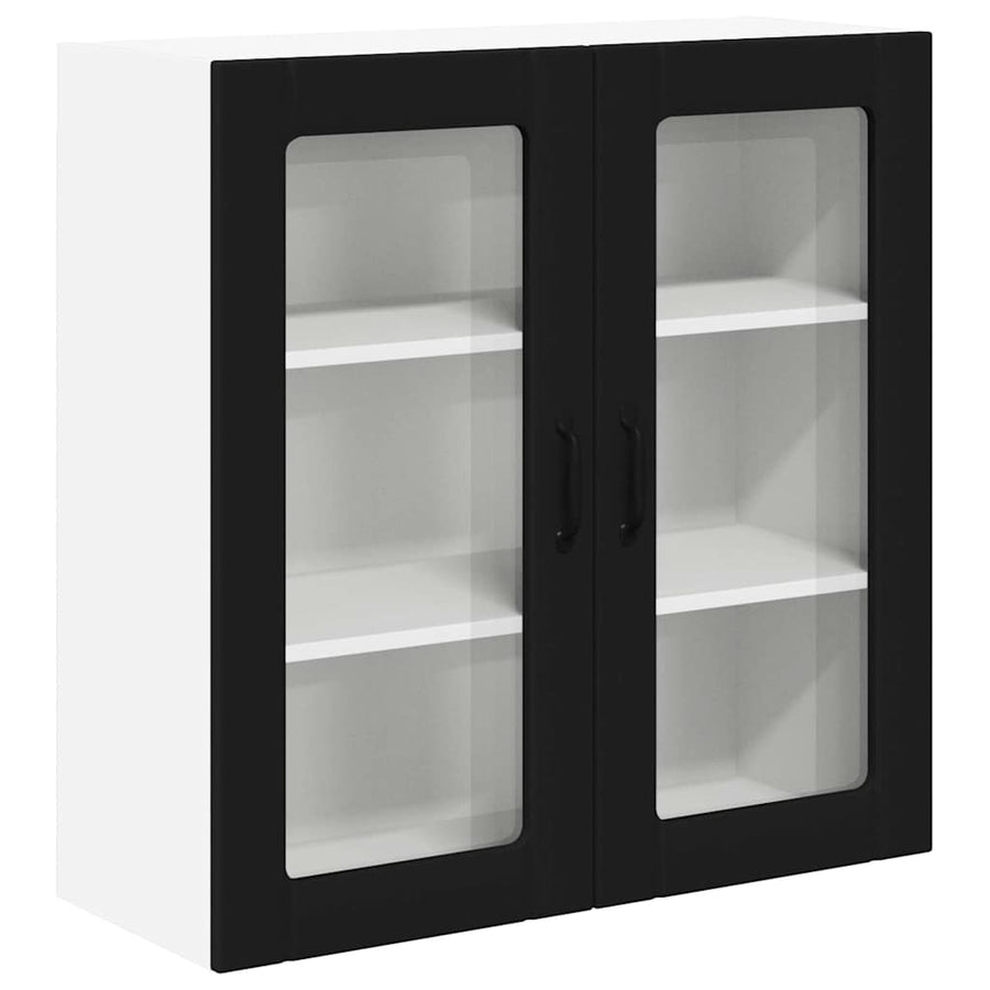 Keukenkast aan de muur Zwart 80 x 31 x 80 cm Bewerkt hout