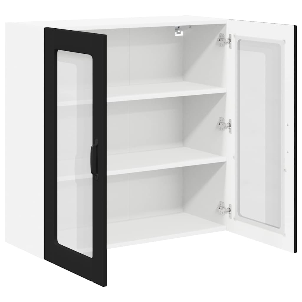 Keukenkast aan de muur Zwart 80 x 31 x 80 cm Bewerkt hout